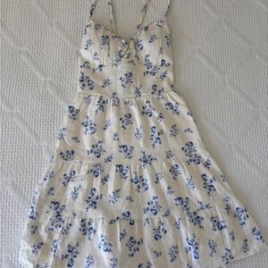 Hollister Blue Floral Cream Dress